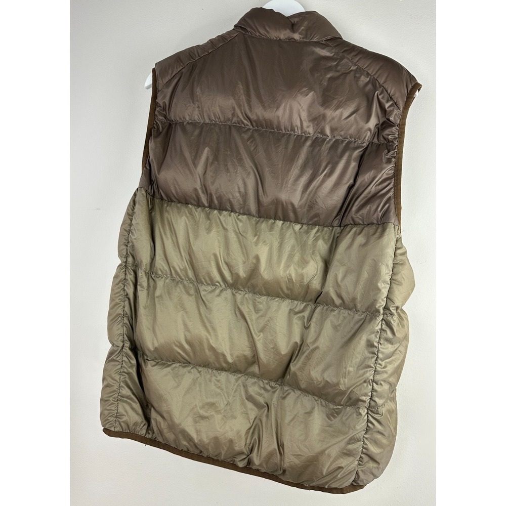 Uniqlo Ultra Light Down Vest Brown Taupe Colorblock Puffer Full Zip Men's XL - Picture 9 of 10